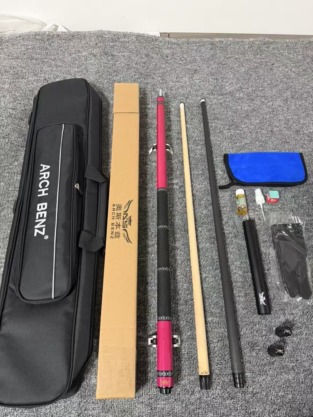 Osborne Journey Series 3 F3 Pink Handmade Pool Cue – Three-Piece Maple Wood Leather Grip High-Tech Replica Big Head Cue