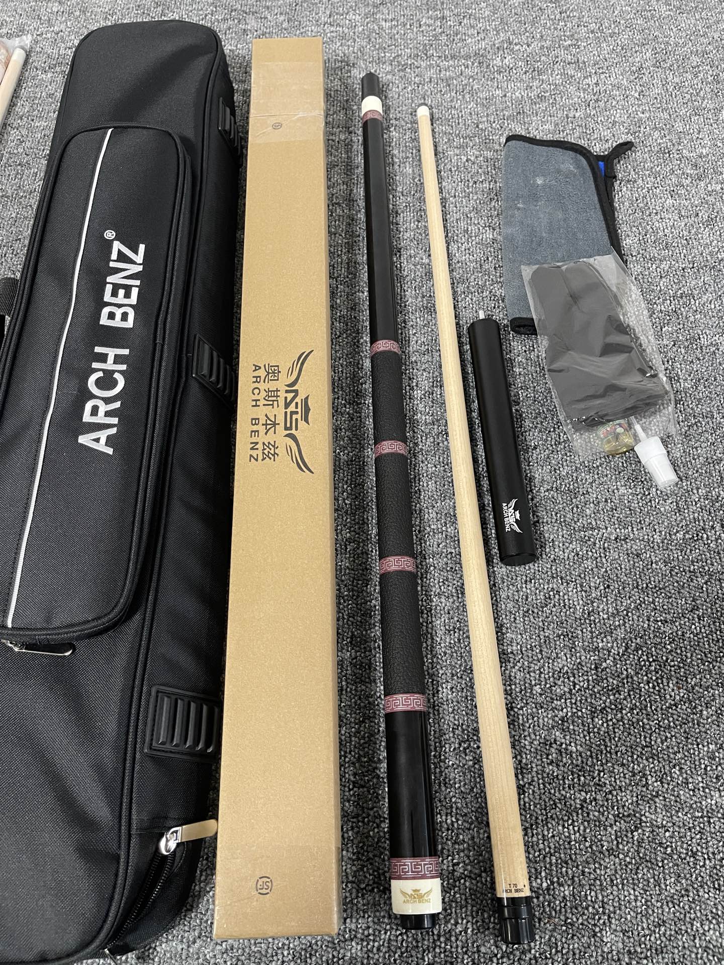 Osborne Journey 3 Pool Cue – Handmade Chinese-Style Two-Piece Big Head Cue with Genuine Leather Grip for 9-Ball & American Pool
