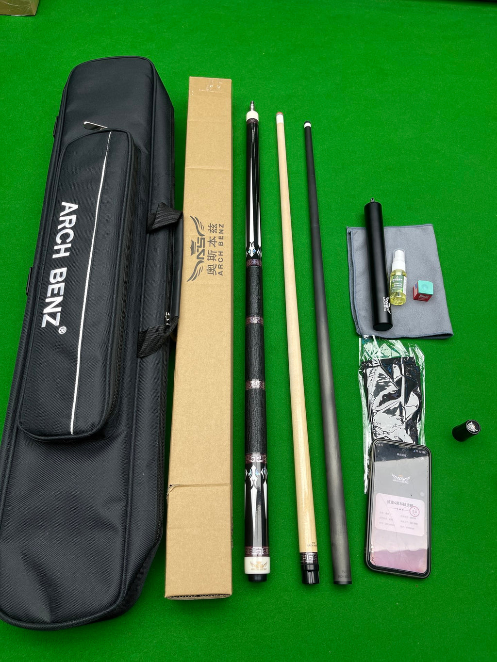 Osborne Journey 4 Premium Three-Piece Genuine Leather Pool Cue – High-End Replica for Chinese & American 9-Ball / 8-Ball
