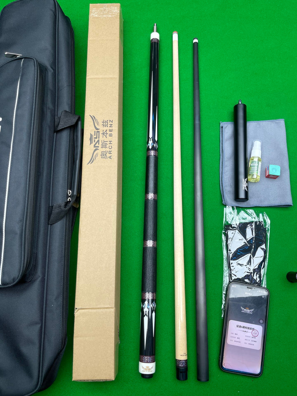Osborne Journey 4 Premium Three-Piece Genuine Leather Pool Cue – High-End Replica for Chinese & American 9-Ball / 8-Ball