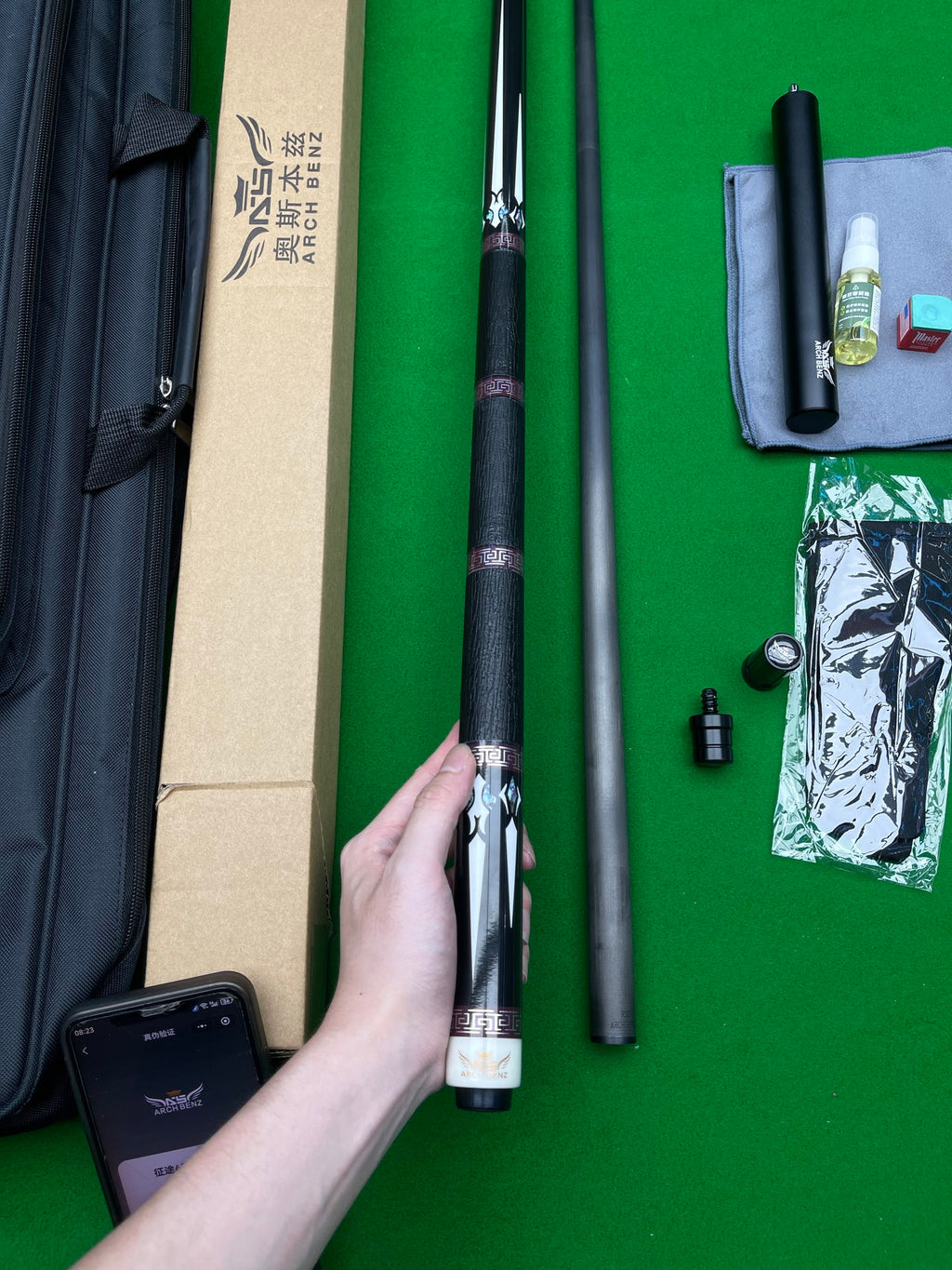Osborne Journey 4 Premium Three-Piece Genuine Leather Pool Cue – High-End Replica for Chinese & American 9-Ball / 8-Ball