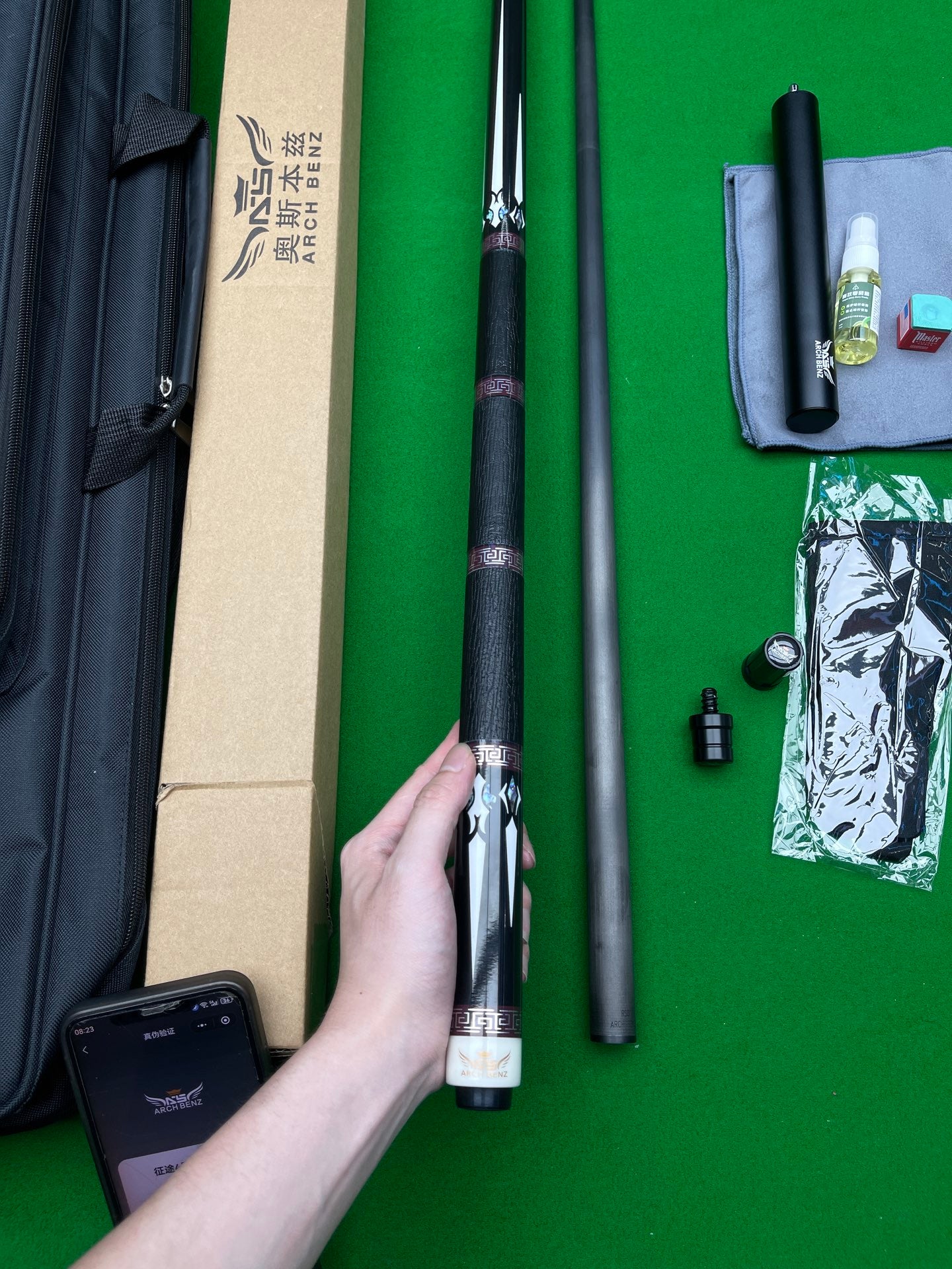 Osborne Journey 4 Premium Three-Piece Genuine Leather Pool Cue – High-End Replica for Chinese & American 9-Ball / 8-Ball