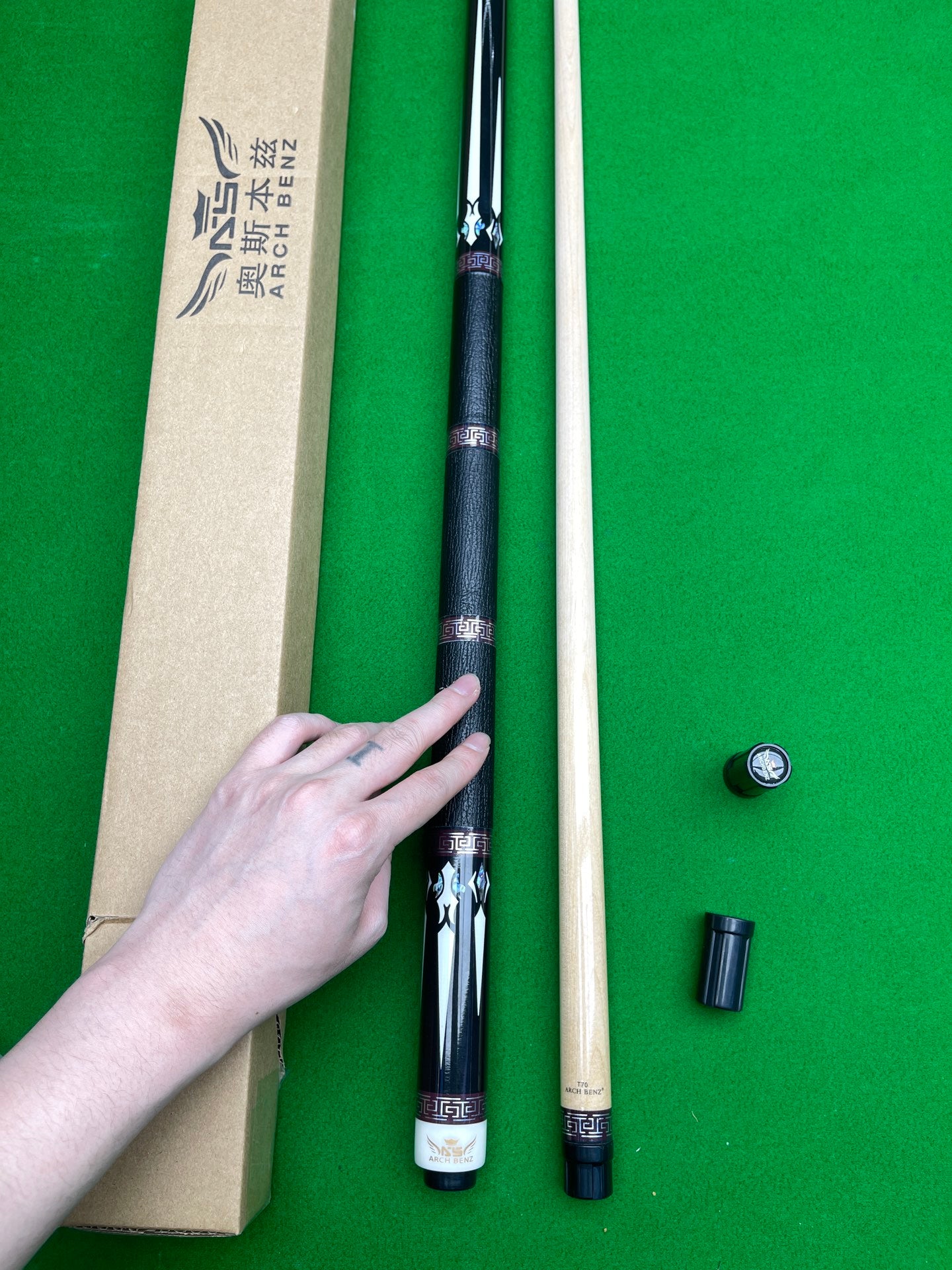 Osborne Journey 4 Premium Three-Piece Genuine Leather Pool Cue – High-End Replica for Chinese & American 9-Ball / 8-Ball