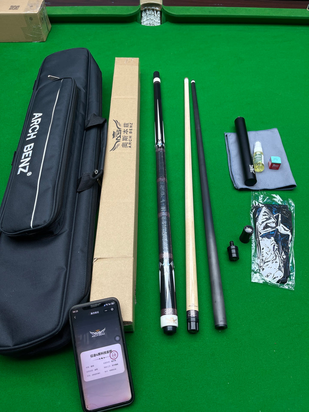 Osborne Journey 4 Premium Three-Piece Genuine Leather Pool Cue – High-End Replica for Chinese & American 9-Ball / 8-Ball