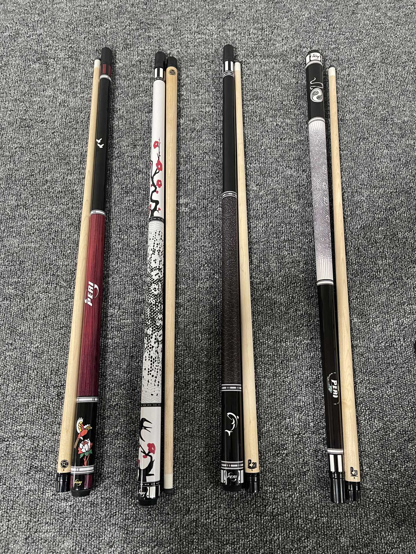PERI Plum, Orchid & Bamboo Limited Edition Pool Cue – Professional Chinese 8/9-Ball Big Head Cue