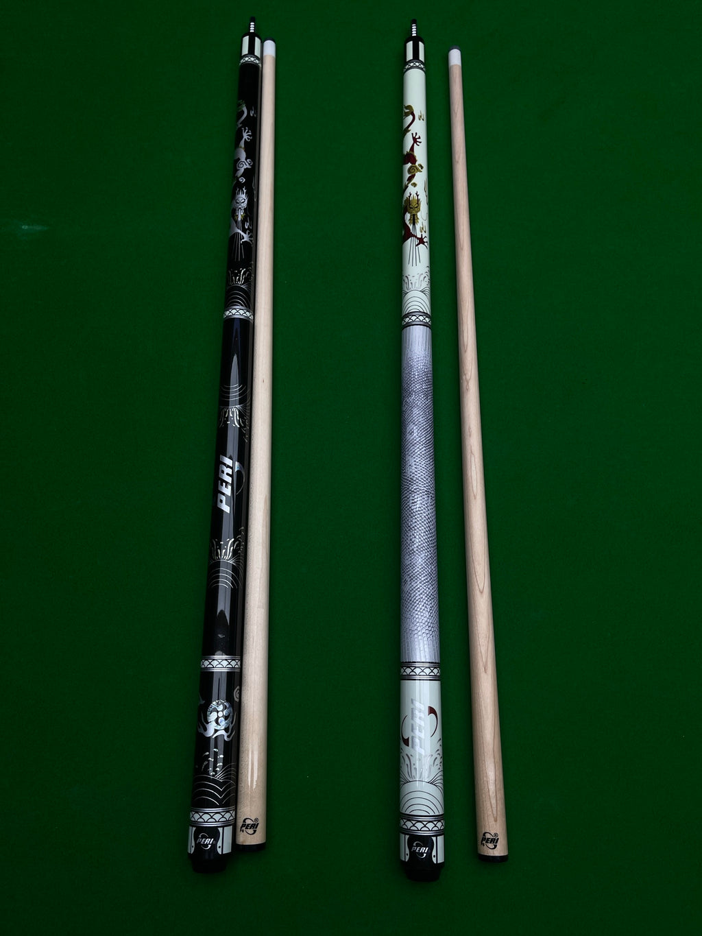 PERI White Dragon & Black Dragon II – Premium Chinese 8-Ball & 9-Ball Big Head Pool Cue
