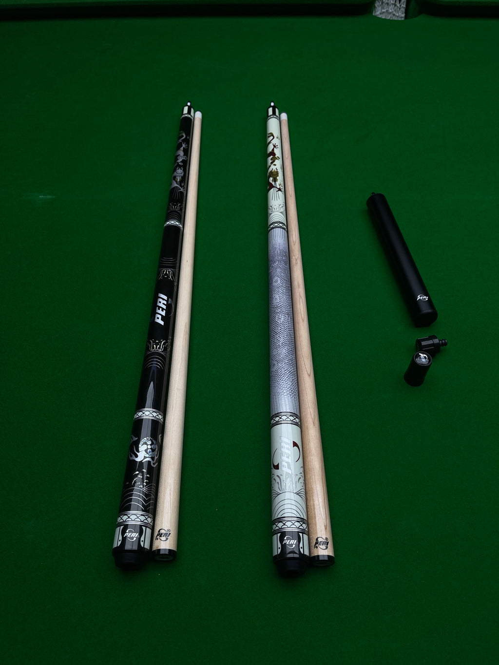 PERI White Dragon & Black Dragon II – Premium Chinese 8-Ball & 9-Ball Big Head Pool Cue