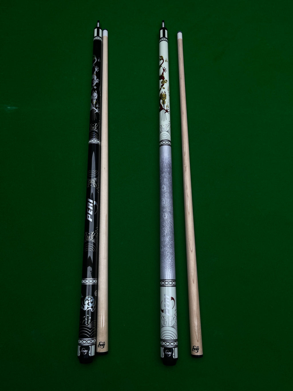 PERI White Dragon & Black Dragon II – Premium Chinese 8-Ball & 9-Ball Big Head Pool Cue