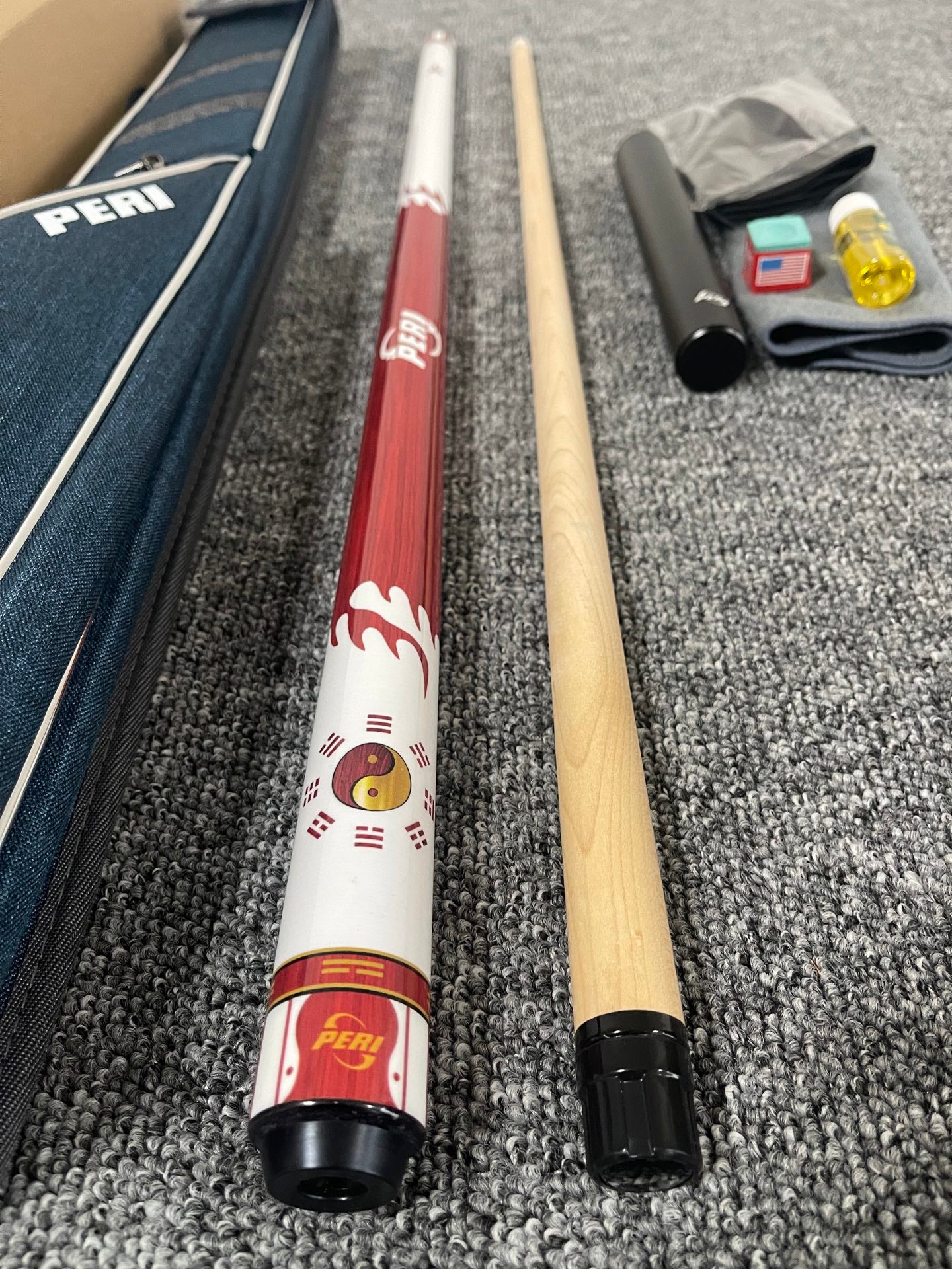 PERI New Taiji Fire Special Edition Pool Cue – Chinese-Style 8/9-Ball Big Head Cue