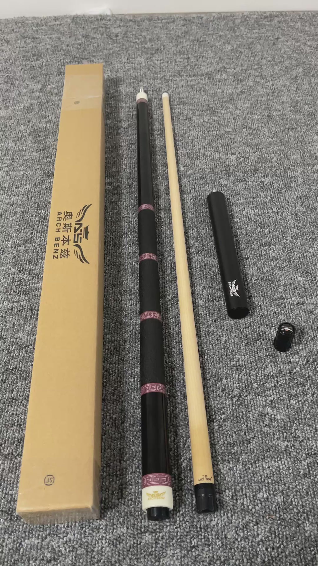 Osborne Journey 3 Pool Cue – Handmade Chinese-Style Two-Piece Big Head Cue with Genuine Leather Grip for 9-Ball & American Pool